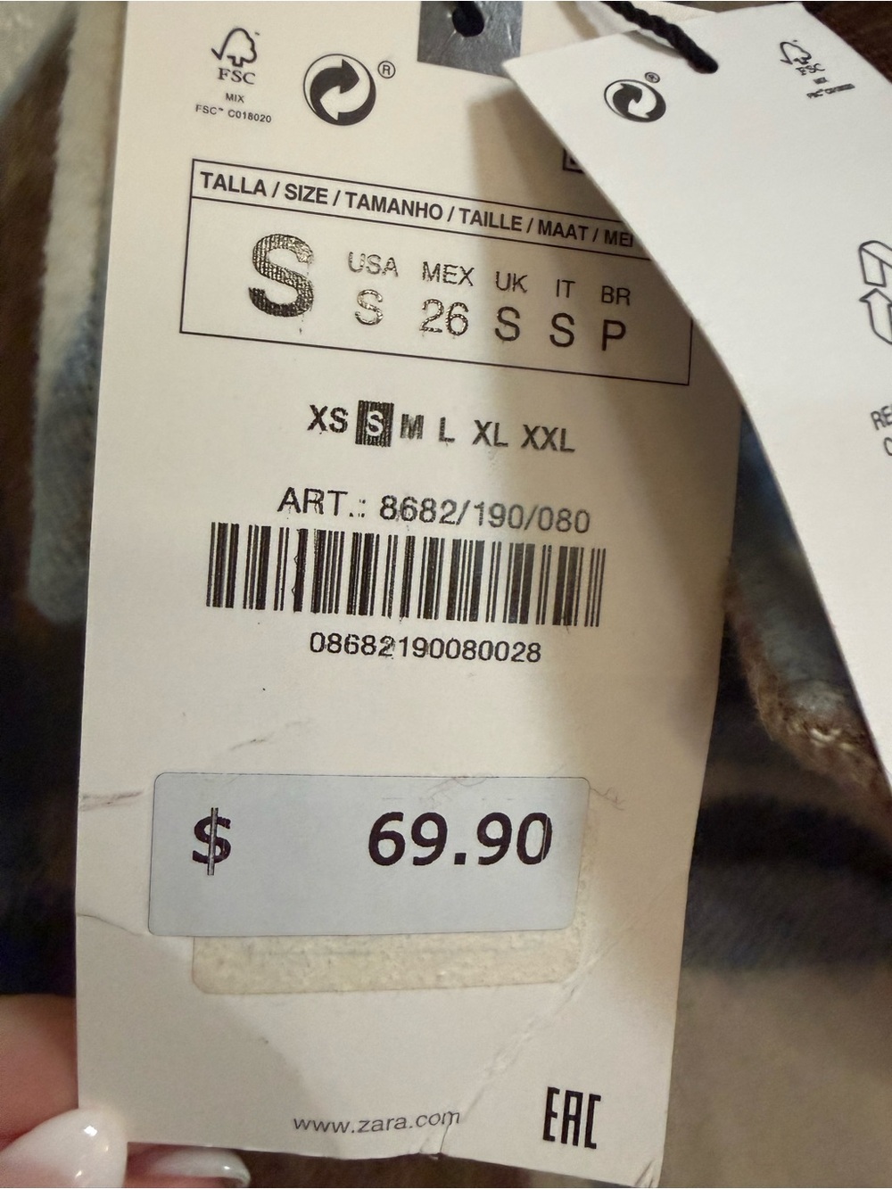 Zara Brown, Blue & Cream Plaid Shacket - Picture 3 of 7